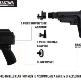 NEW ZPAP92 ak firearm pre-drilled trunnion accessories view