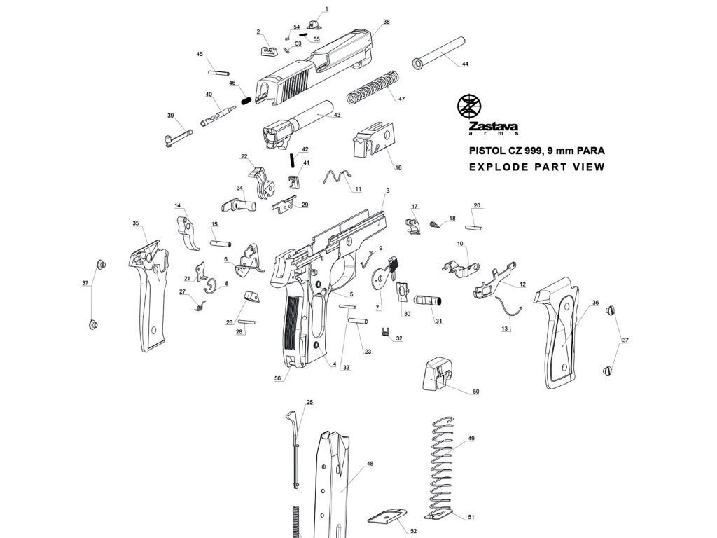 Pistol CZ 999/EZ9 – parts – Zastava Arms USA