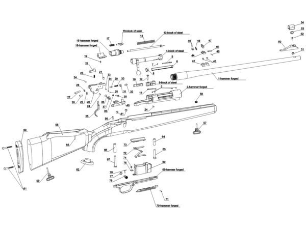 Sporting rifle LK M85 – parts – Zastava Arms USA