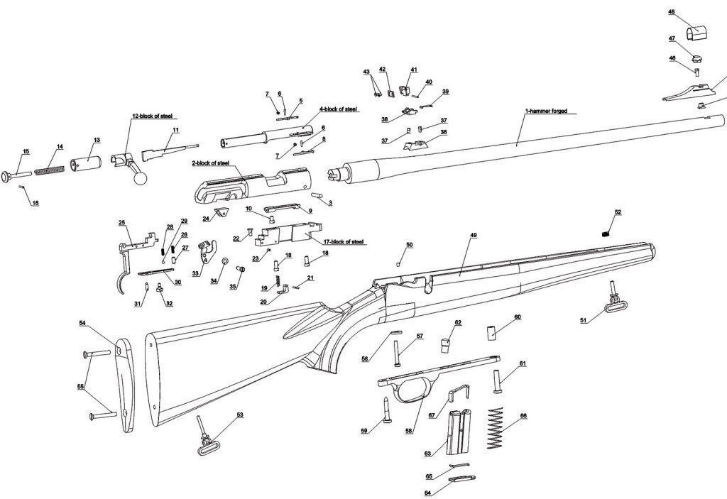 Smallbore Rifle MP 22 – parts – Zastava Arms USA