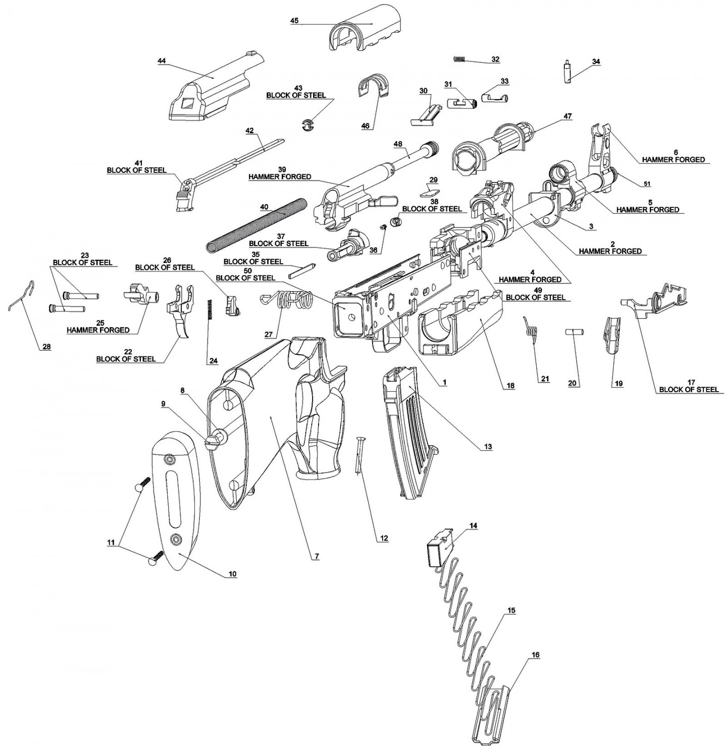 zpap m70 firearm exploded zoom in detail view