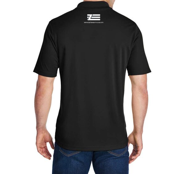 zastava black short sleeve 3 button polo back