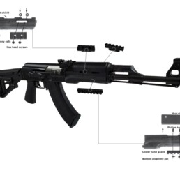polymer zpap m70 ak rifle rails hand guard