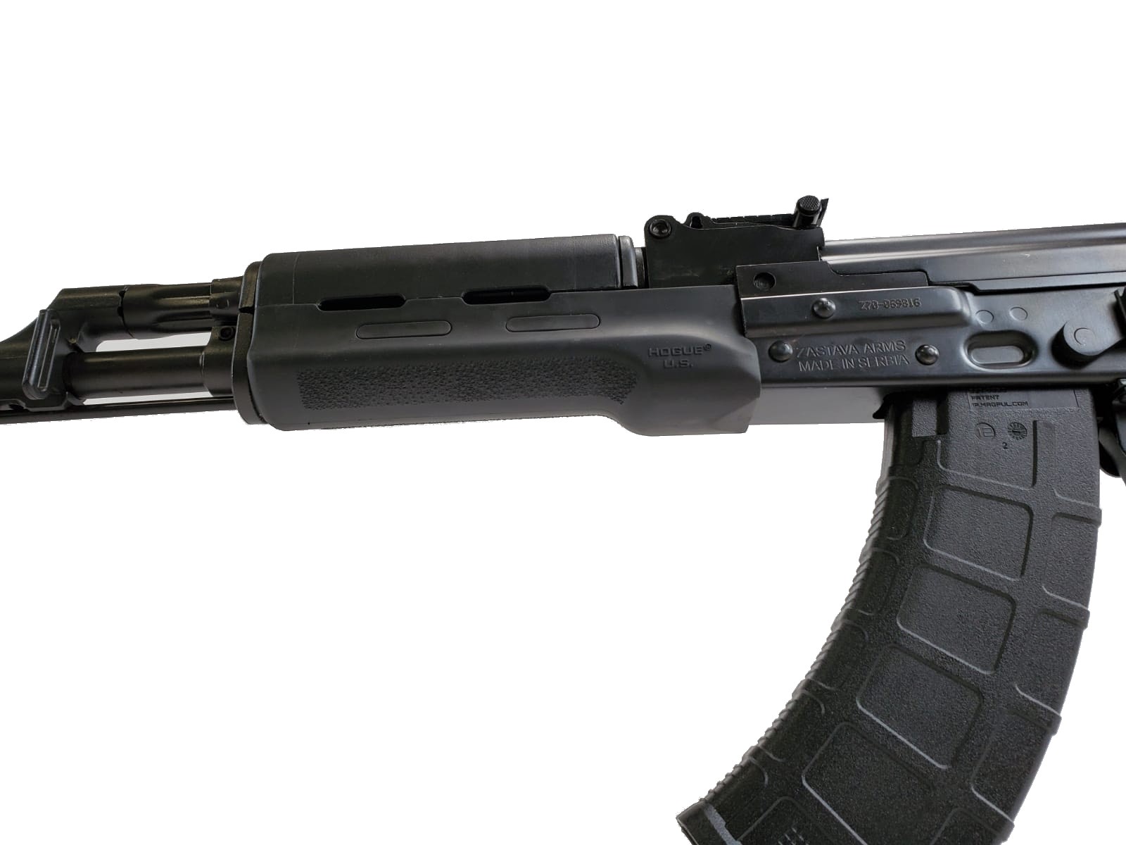 black ak rifle zpap zastava m70 7.62x39mm polymer furniture alt 2 angle