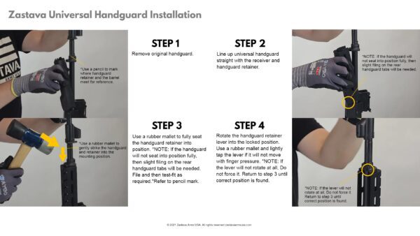 Handguard universal installation zastava step1
