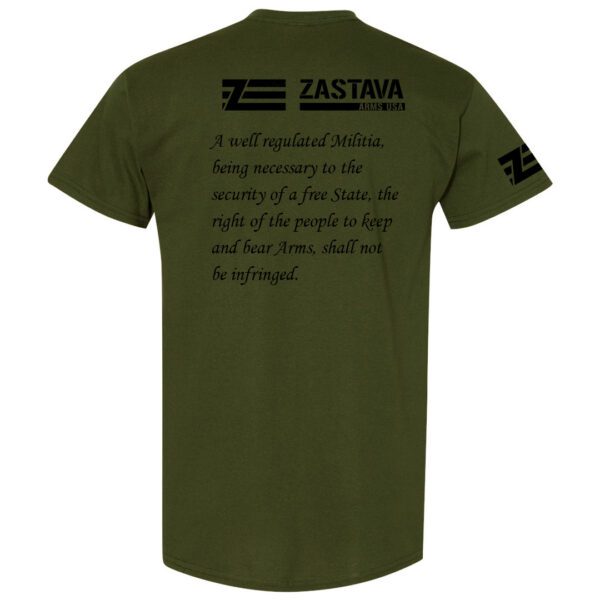 Zastava 2A T-shirt Green side logo - Image 2