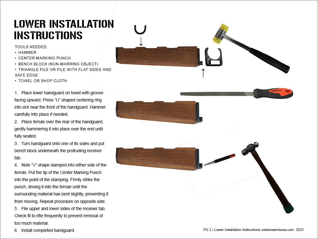 installation instructions zastava lower hand guard